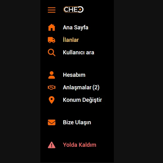 İlanlar sekmesinin sidebardaki gösterimi