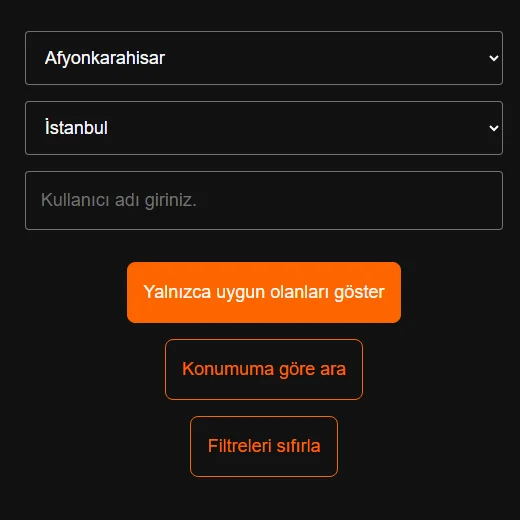 Araç bulmayı kolaylaştıran filtrelerin görseli