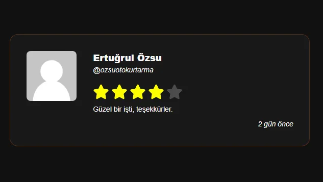 Gerçekleştirilmiş bir değerlendirmenin profillerdeki örnek gösterimi